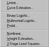Regression Menu